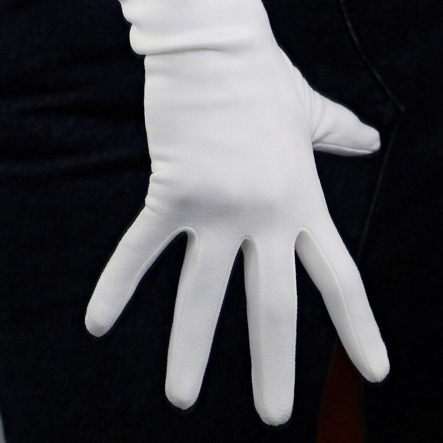 SUEDE GLOVES Faux Leather 28" 70cm Matt White Slim Fitted Extra Long Solid Pure