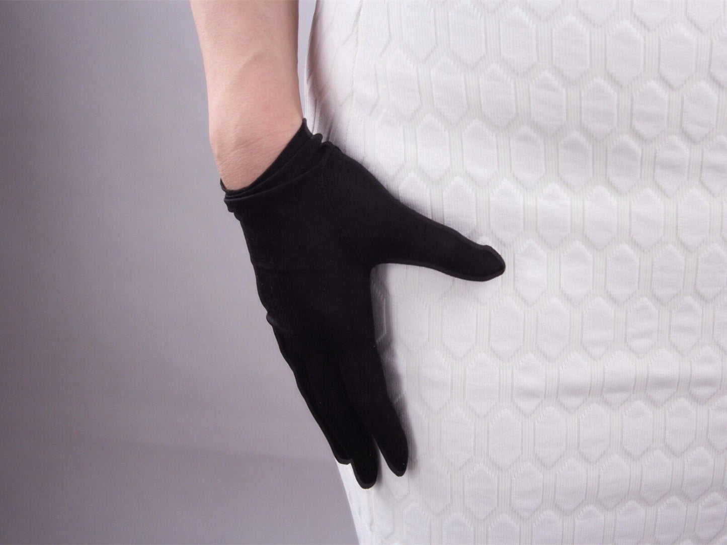 SILK GLOVES Short Black