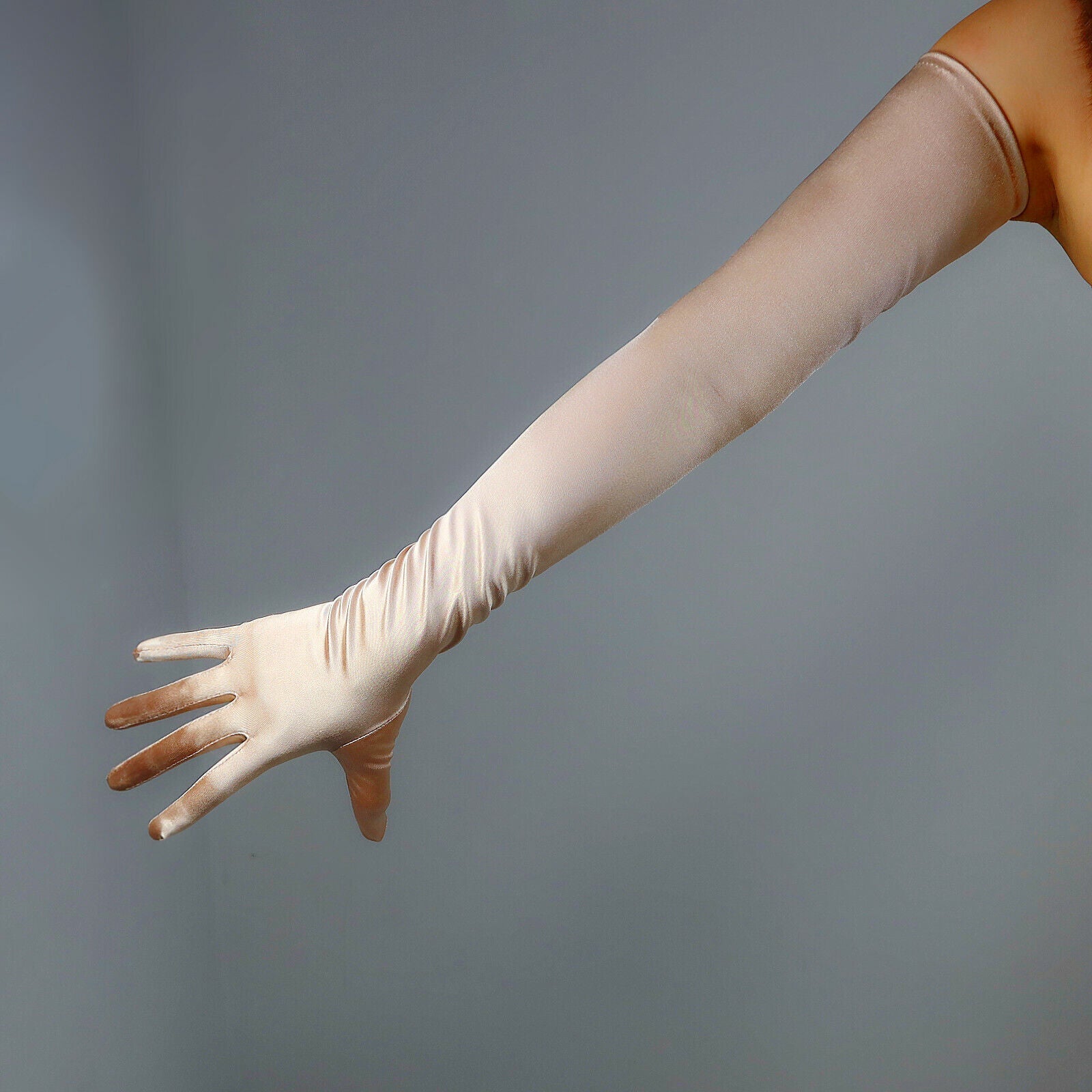 Ivory sale satin gloves