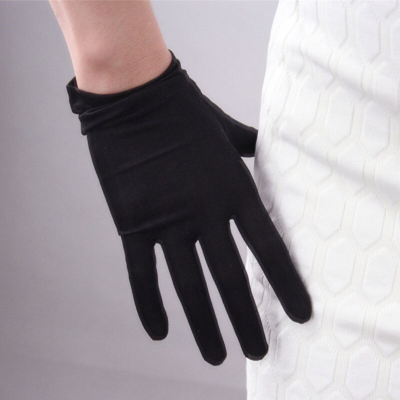 SILK GLOVES Short Black