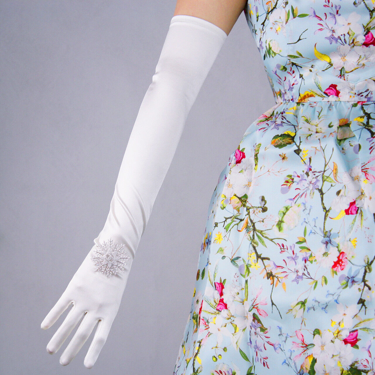 Stretch Satin Silk Gloves Opera Evening Long Short Wedding Bridal Ivory White